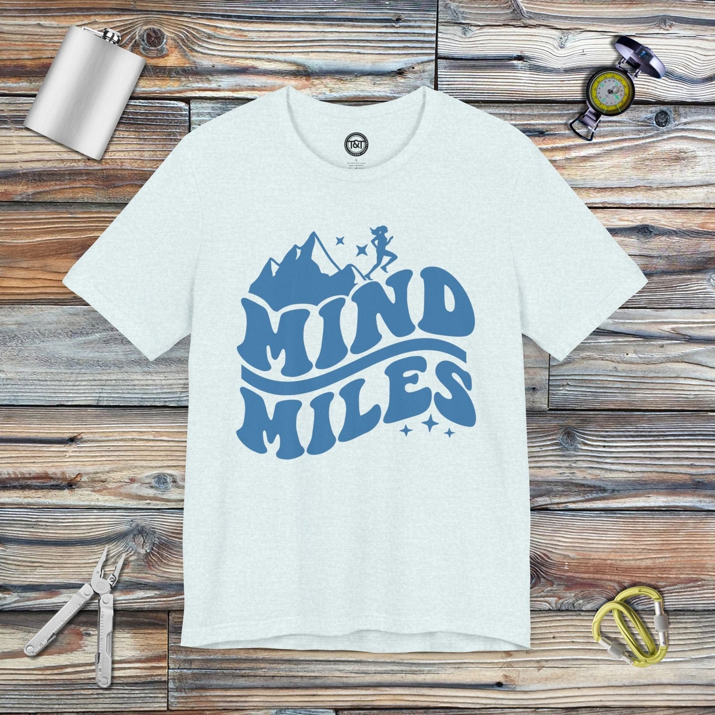 Tavern and Trail T-Shirt Mind Over Miles T-Shirt Heather Ice Blue / S