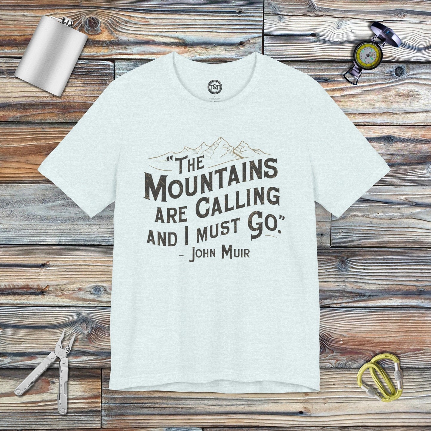 Tavern and Trail T-Shirt Muir Mountains T-Shirt Heather Ice Blue / S