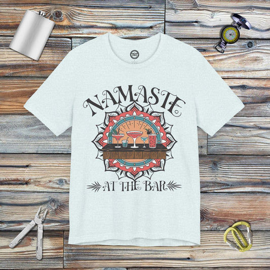 Tavern and Trail T-Shirt Namaste at the Bar T-Shirt Heather Ice Blue / S