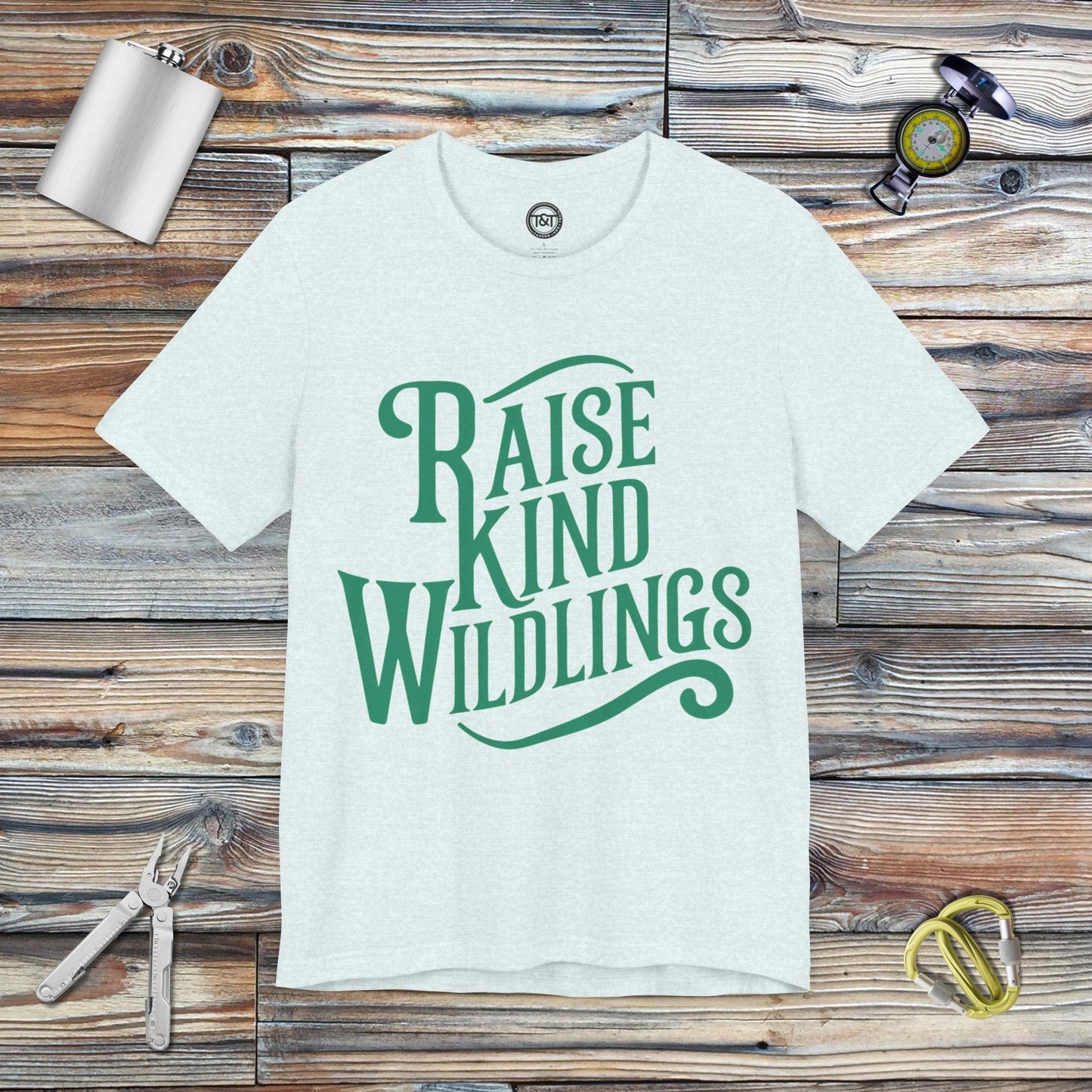 Tavern and Trail T-Shirt Raise Kind Wildlings T-Shirt Heather Ice Blue / S