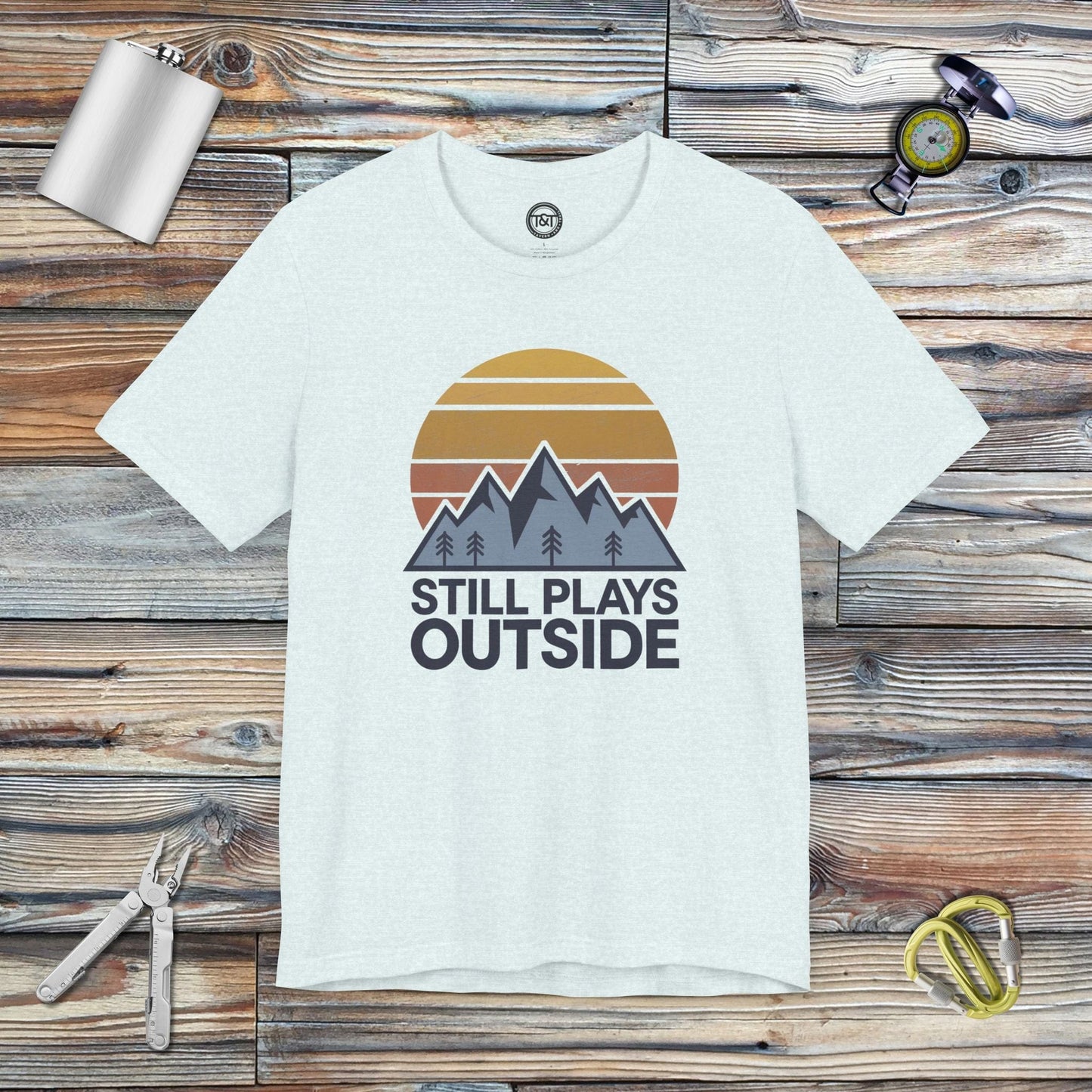 Tavern and Trail T-Shirt Still Plays Outside (Gen 1) T-Shirt Heather Ice Blue / S