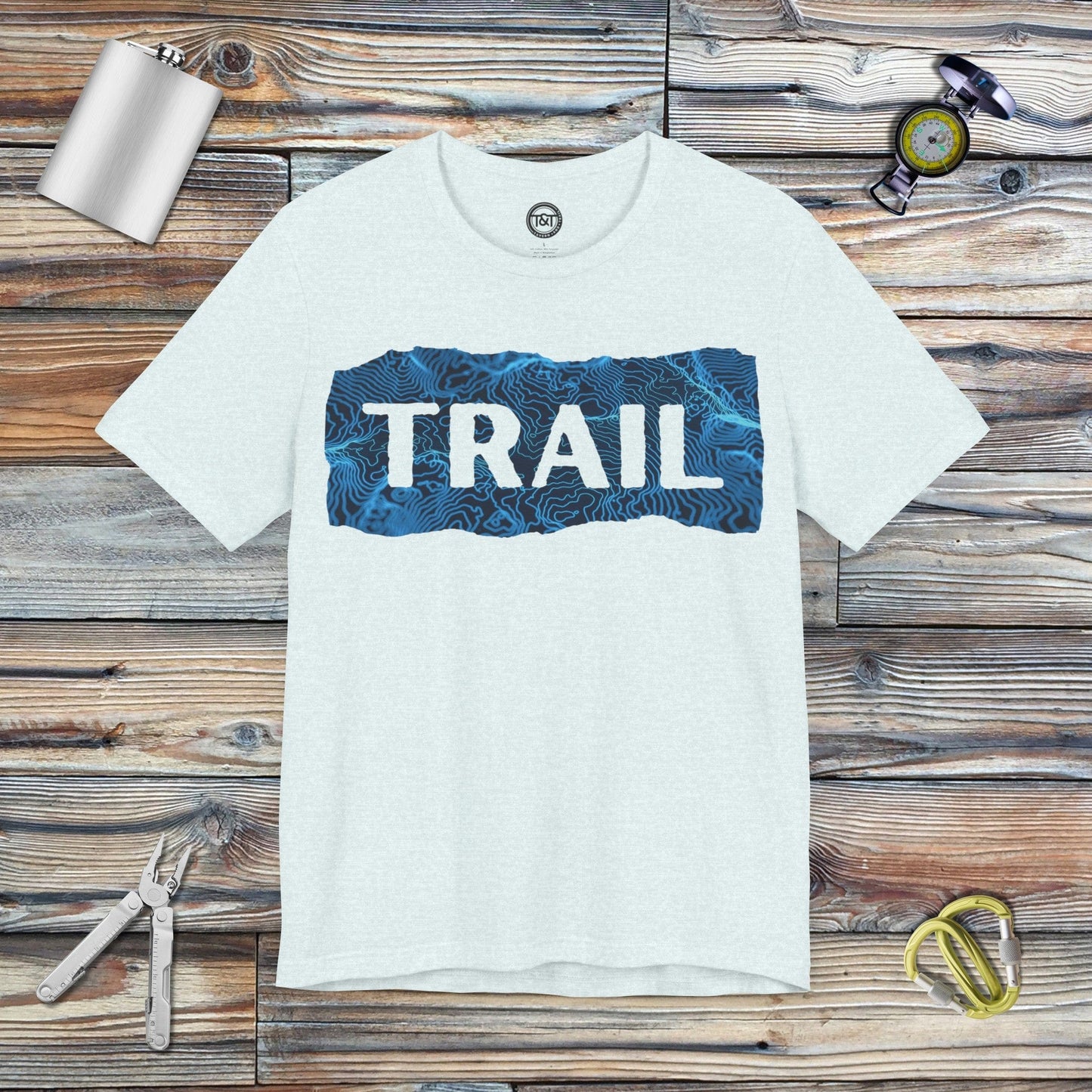 Tavern and Trail T-Shirt Trail (Topographic - Gen 1) T-Shirt Heather Ice Blue / S