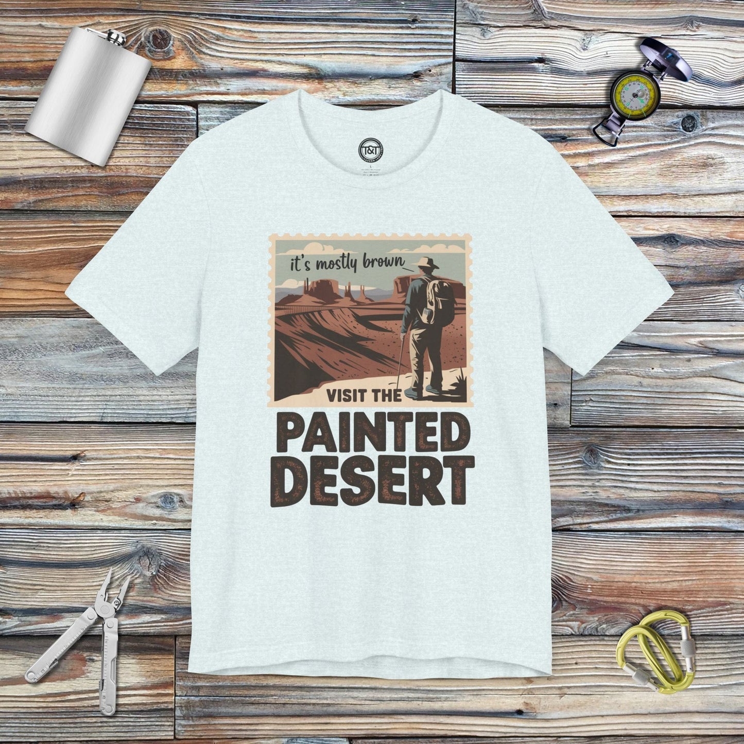 Tavern and Trail T-Shirt Visit the Painted Desert T-Shirt Heather Ice Blue / S