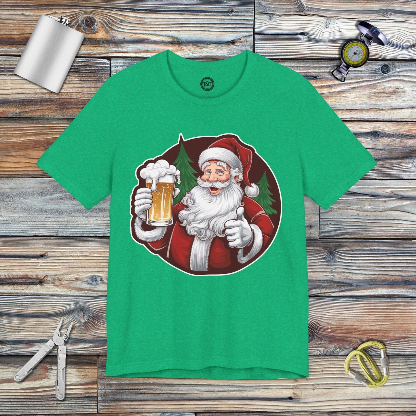 Tavern and Trail T-Shirt Santa Brews T-Shirt Heather Kelly / S