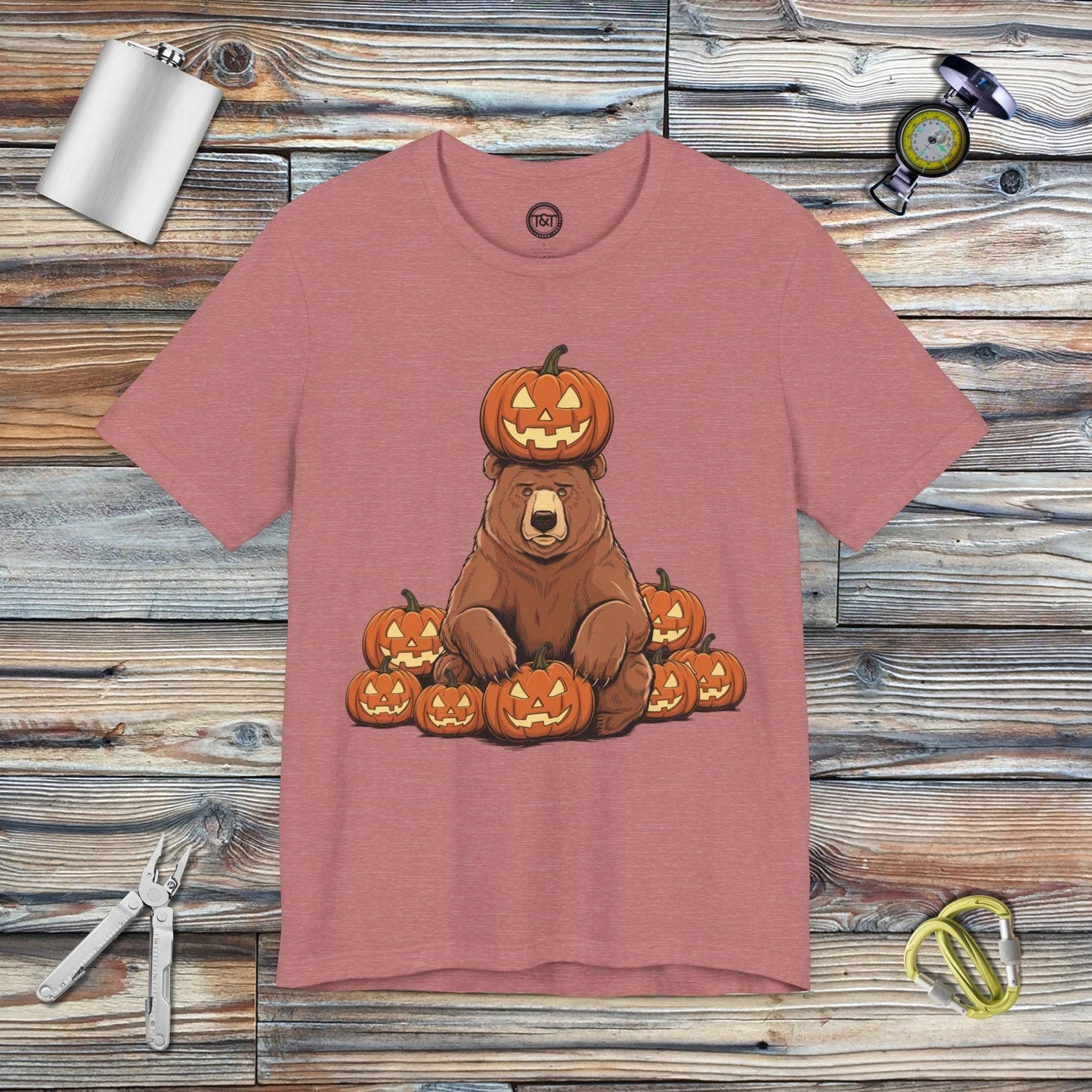 Tavern and Trail T-Shirt Bear-o-lantern T-Shirt Heather Mauve / S