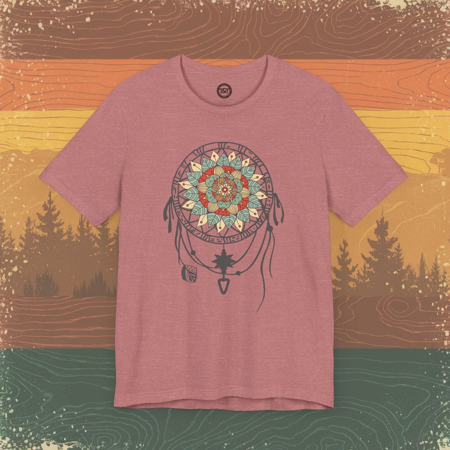 Tavern and Trail T-Shirt Mandala Dream Catcher (Gen 1) T-Shirt Heather Mauve / S