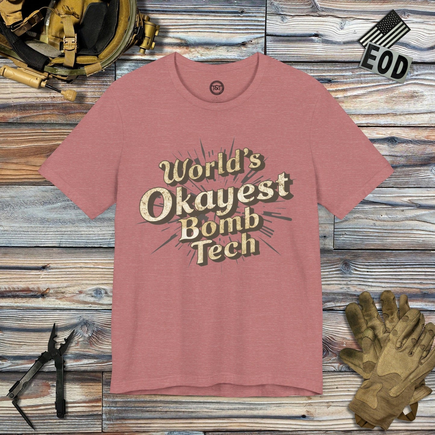 Tavern and Trail T-Shirt World's Okayest Bomb Tech (Gen 1) T-Shirt Heather Mauve / S