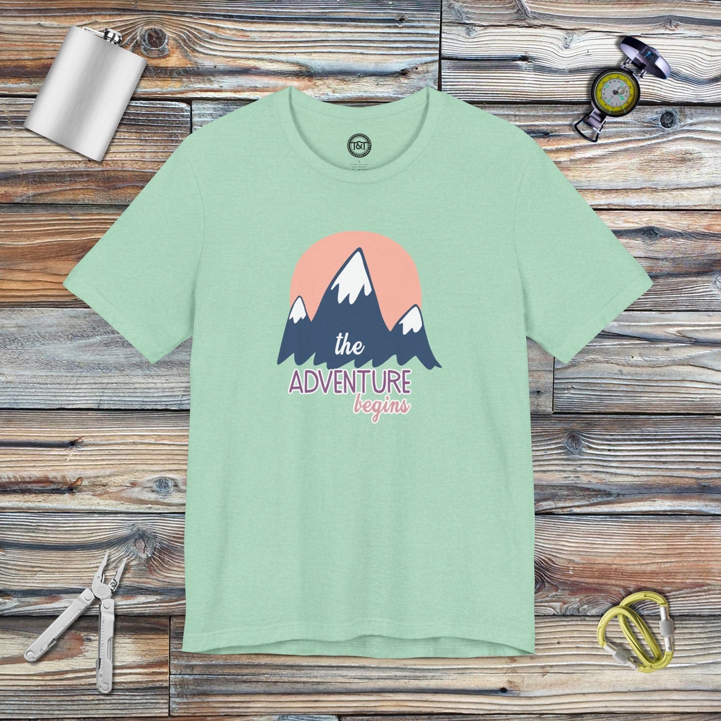 Tavern and Trail T-Shirt Adventure Mountains T-Shirt Heather Mint / S