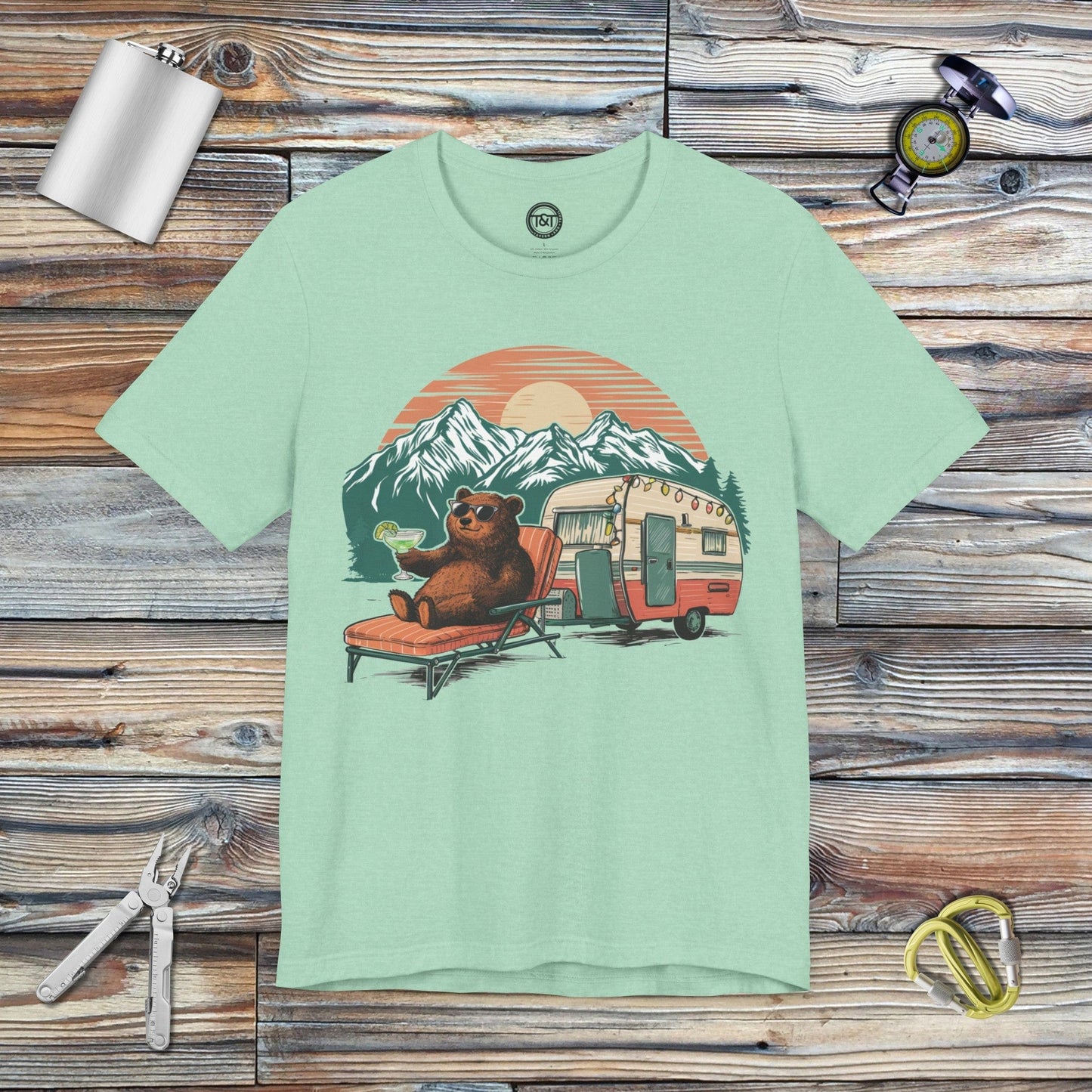 Tavern and Trail T-Shirt Bear Necessities T-Shirt Heather Mint / S