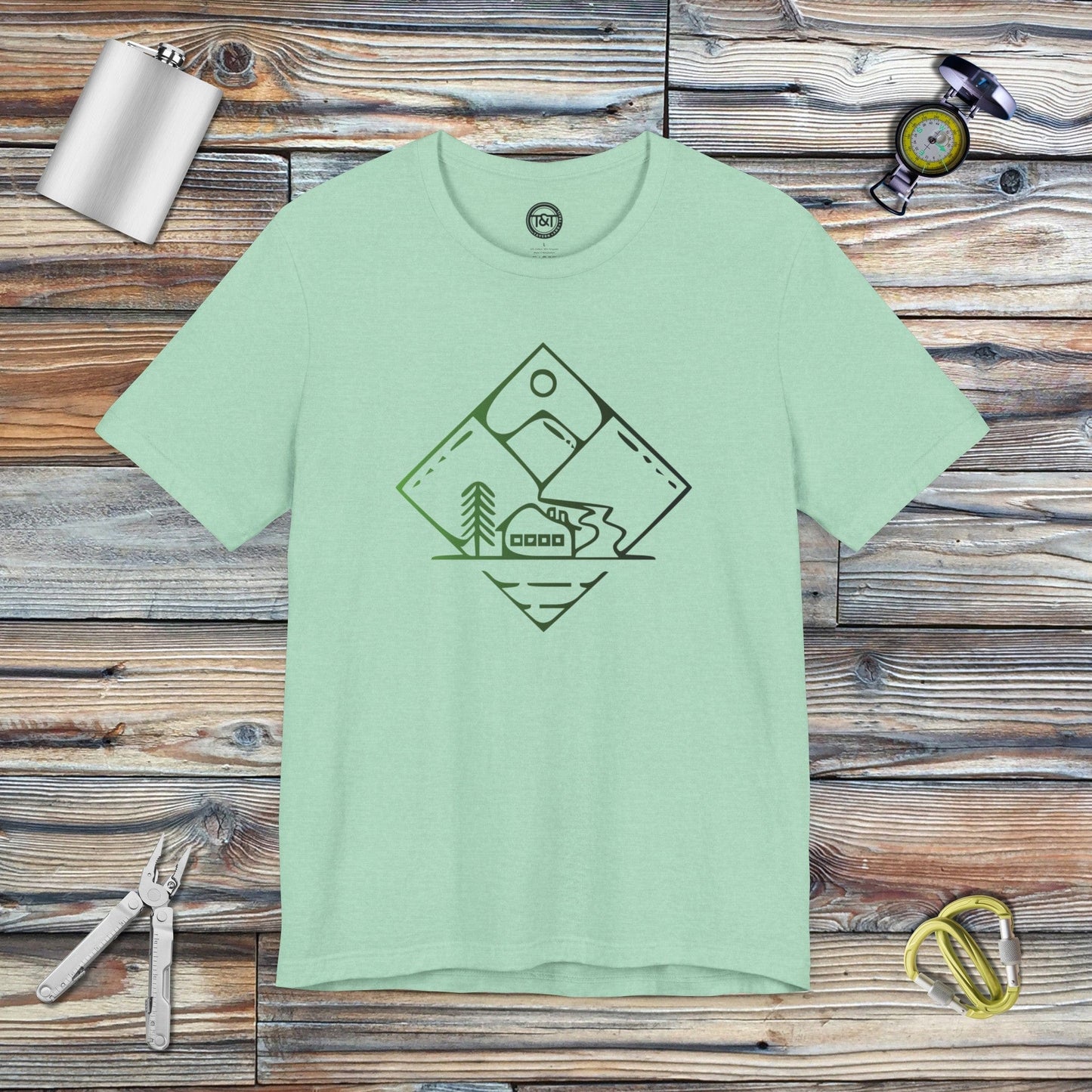 Tavern and Trail T-Shirt Diamond Trails (Emerald) T-Shirt Heather Mint / S