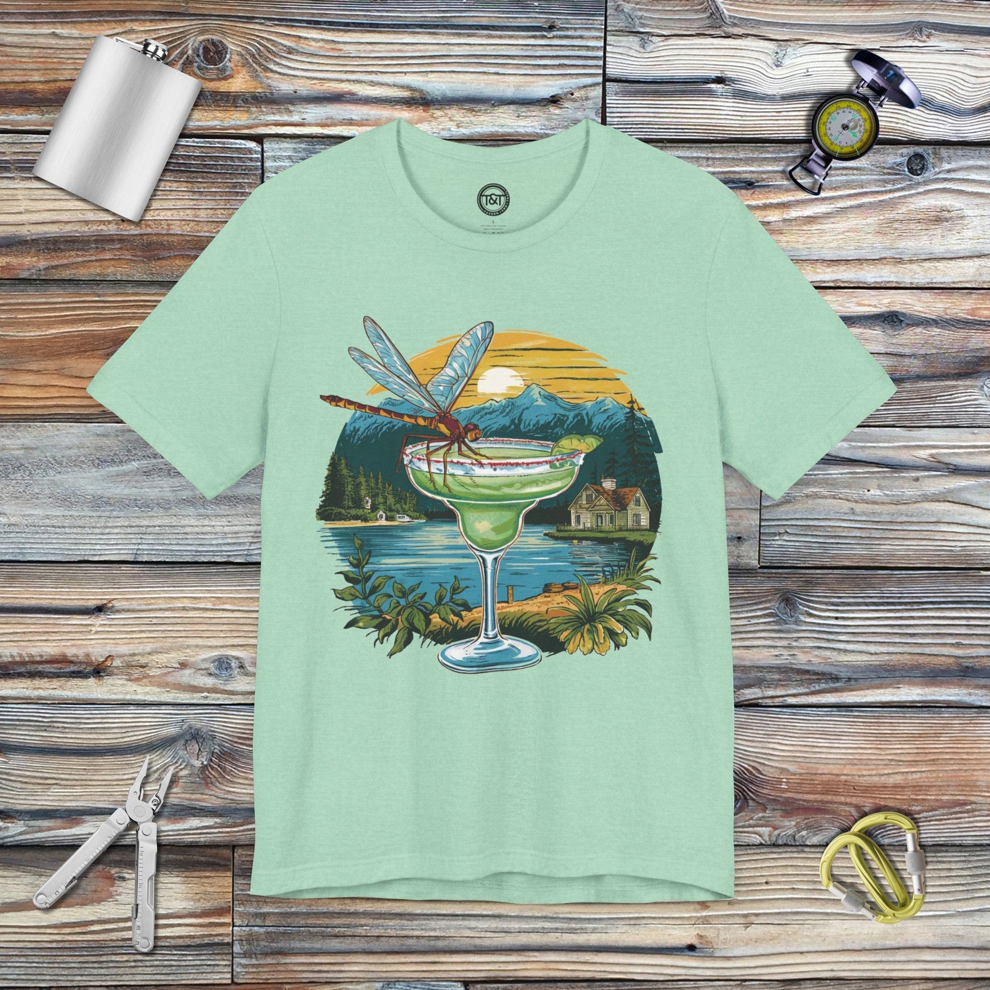 Tavern and Trail T-Shirt Dragonfly Marg T-Shirt Heather Mint / S