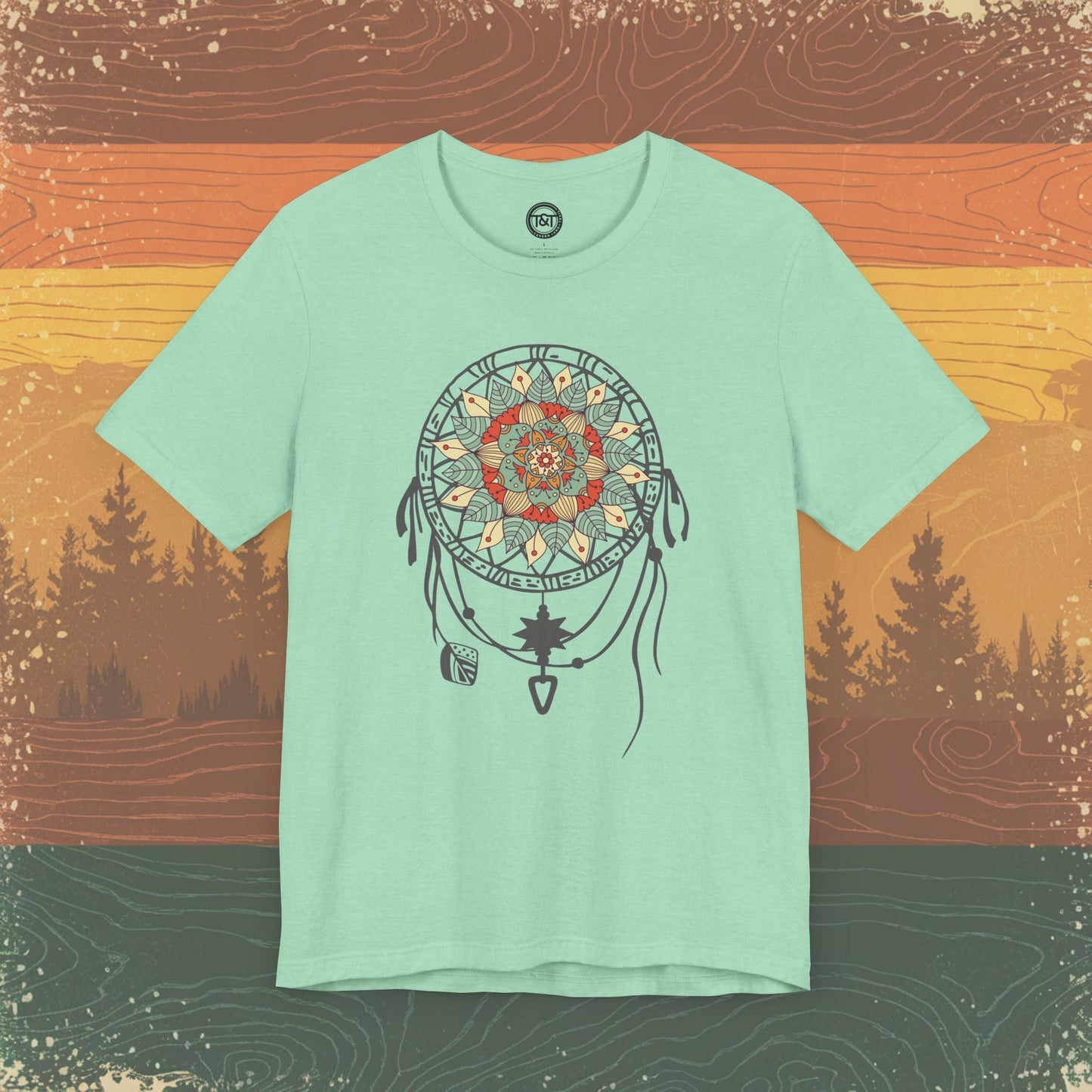 Tavern and Trail T-Shirt Mandala Dream Catcher (Gen 1) T-Shirt Heather Mint / S