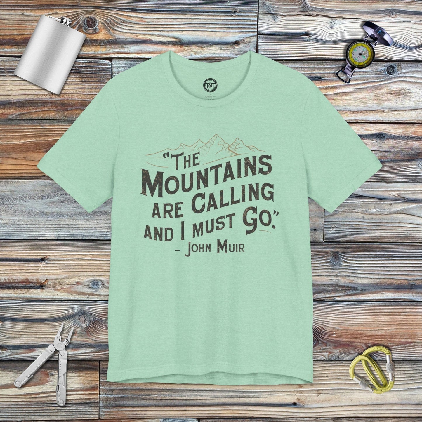 Tavern and Trail T-Shirt Muir Mountains T-Shirt Heather Mint / S