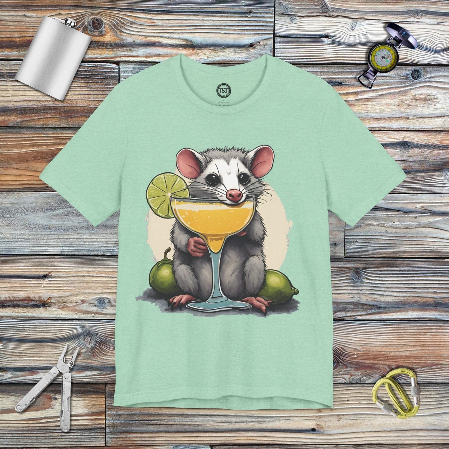 Tavern and Trail T-Shirt Opossum Marg T-Shirt Heather Mint / S