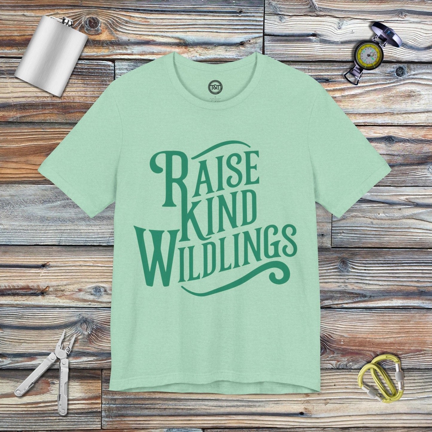 Tavern and Trail T-Shirt Raise Kind Wildlings T-Shirt Heather Mint / S