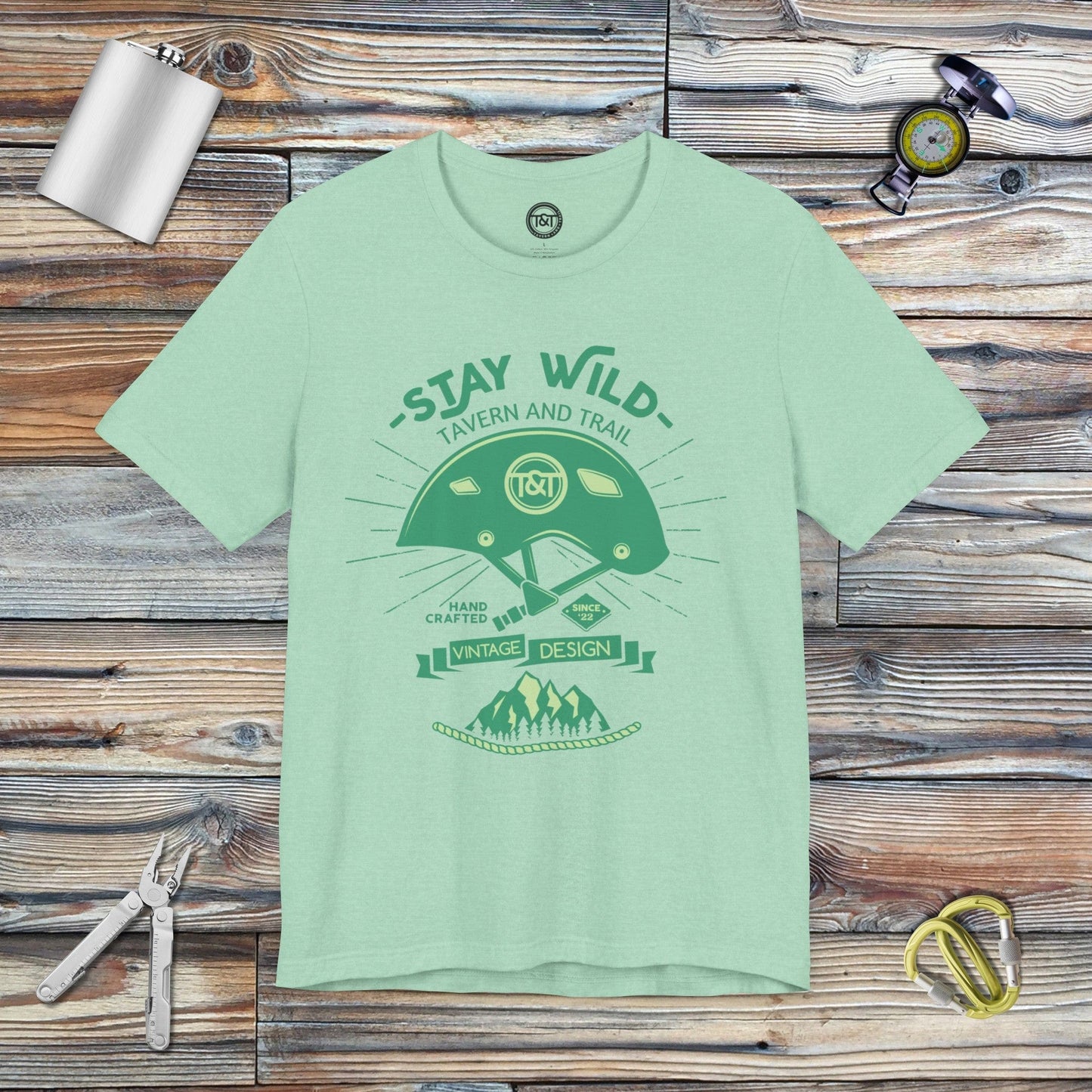 Tavern and Trail T-Shirt Stay Wild T-Shirt Heather Mint / S