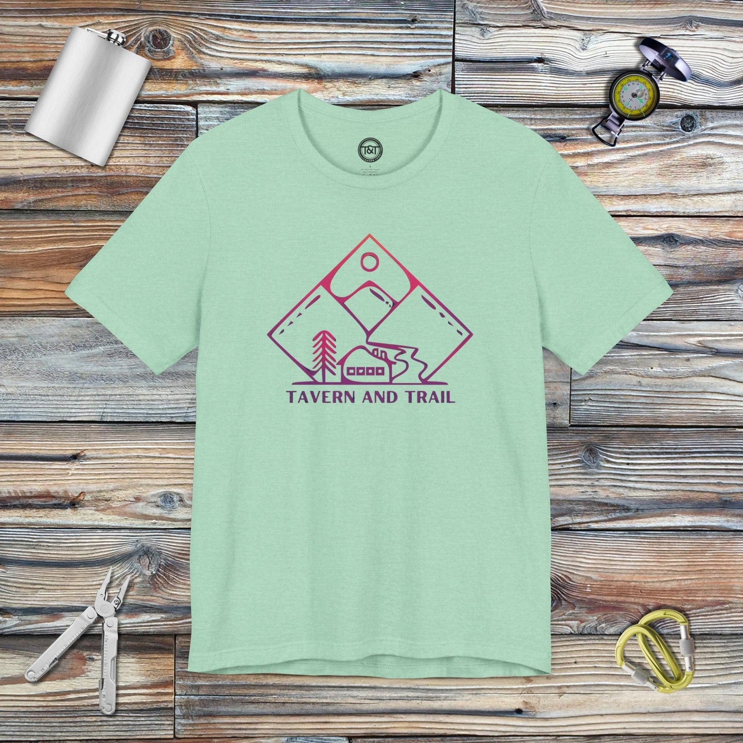 Tavern and Trail T-Shirt T&T Diamond Sunset T-Shirt Heather Mint / S