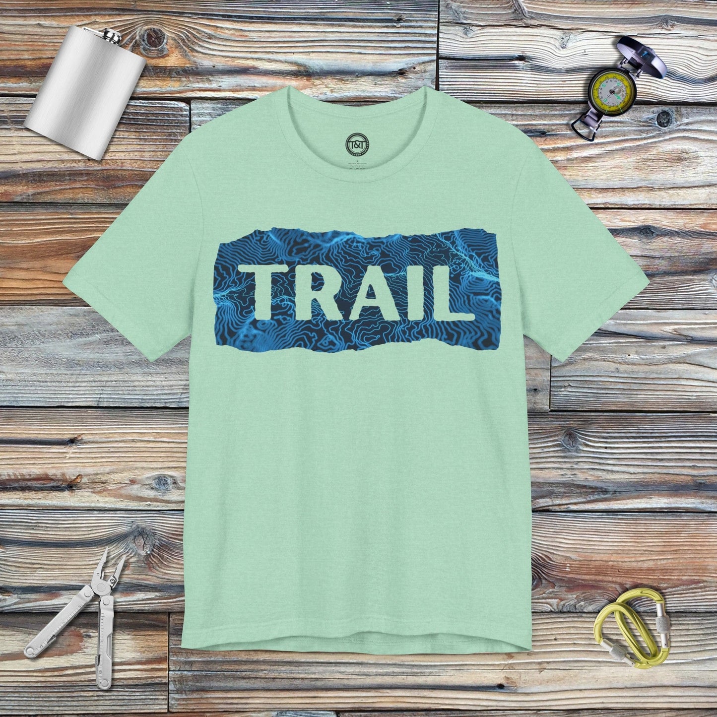 Tavern and Trail T-Shirt Trail (Topographic - Gen 1) T-Shirt Heather Mint / S