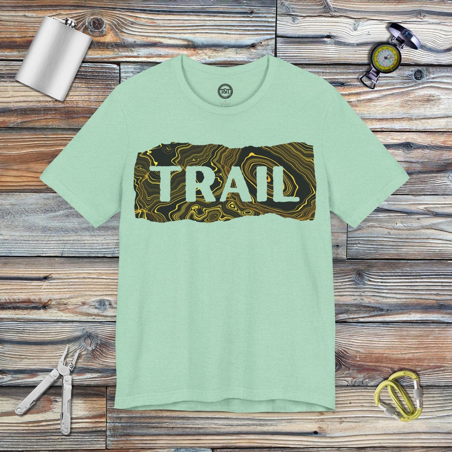 Tavern and Trail T-Shirt Trail - (Topographic Gen 2) T-Shirt Heather Mint / S