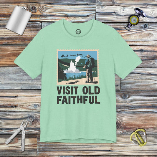 Tavern and Trail T-Shirt Visit Old Faithful T-Shirt Heather Mint / S