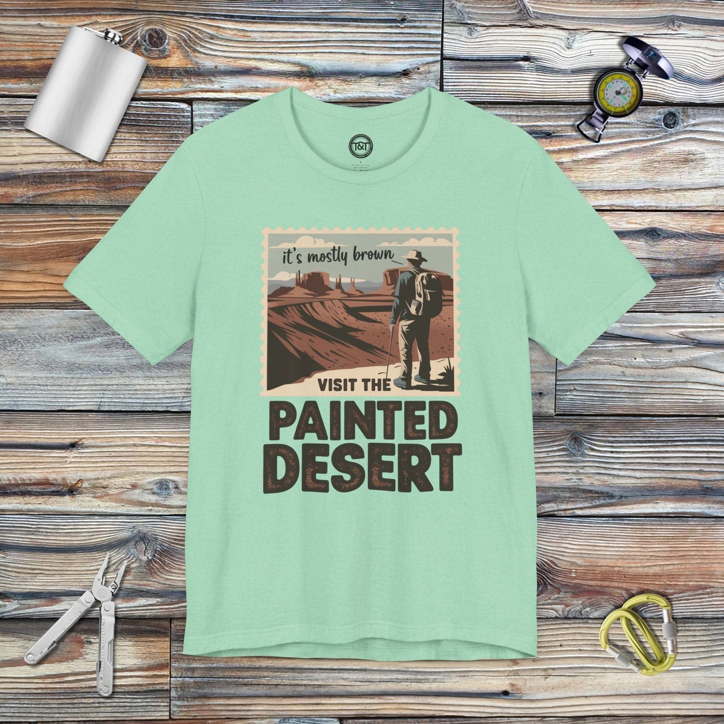 Tavern and Trail T-Shirt Visit the Painted Desert T-Shirt Heather Mint / S