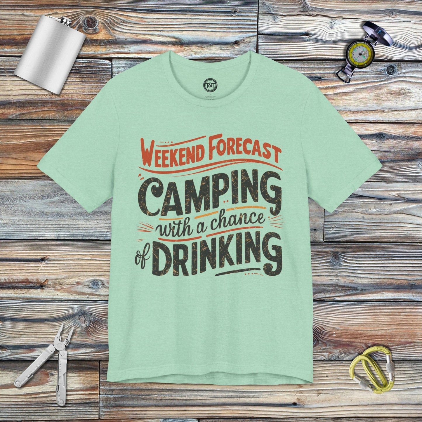 Tavern and Trail T-Shirt Weekend Forecast T-Shirt Heather Mint / S