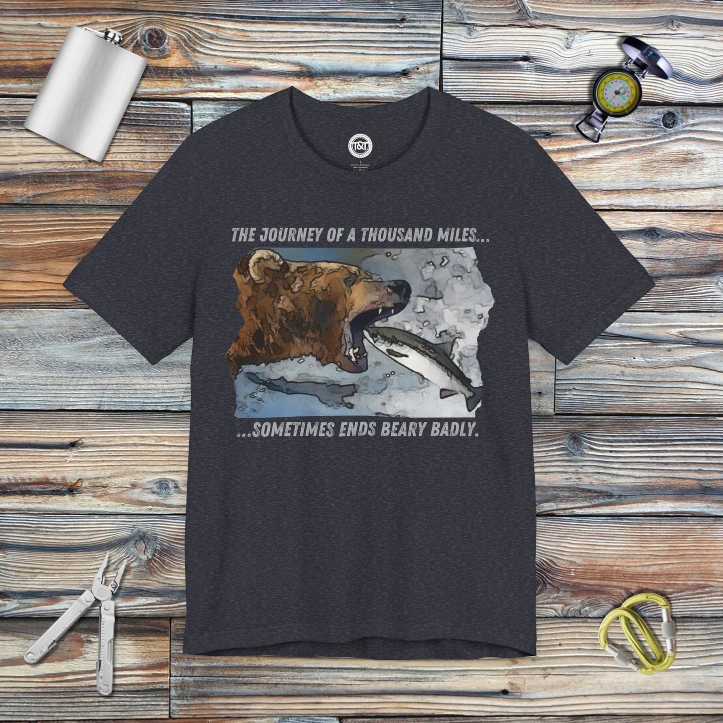 Tavern and Trail T-Shirt Beary Bad Journey T-Shirt Heather Navy / S