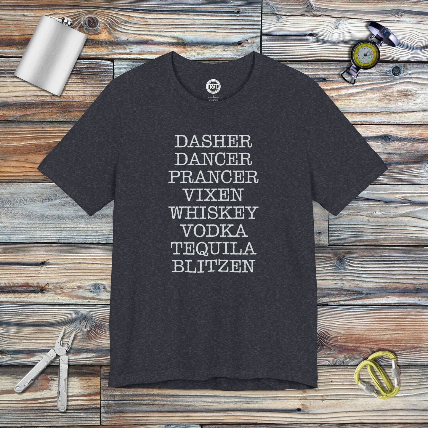 Tavern and Trail T-Shirt Reindeer Blitzed T-Shirt Heather Navy / S