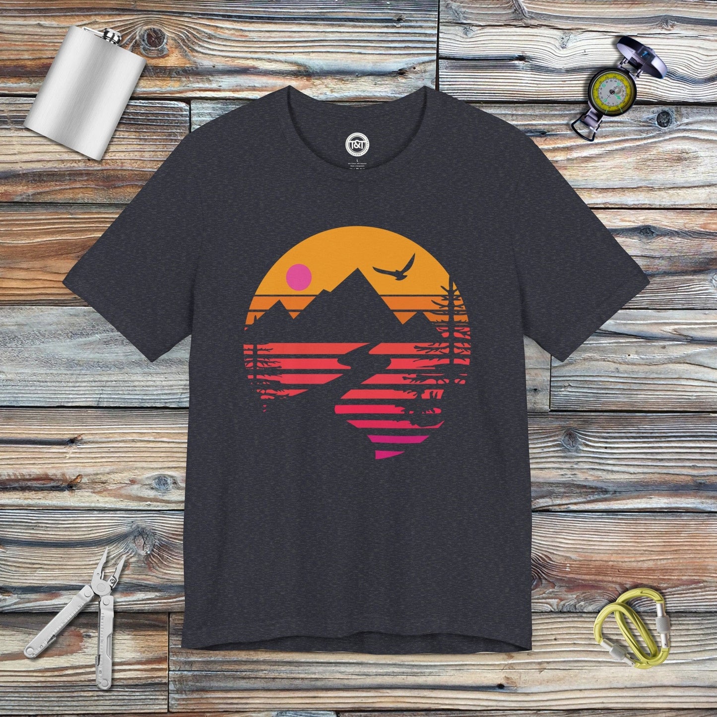 Tavern and Trail T-Shirt Vintage Mountain T-Shirt Heather Navy / S