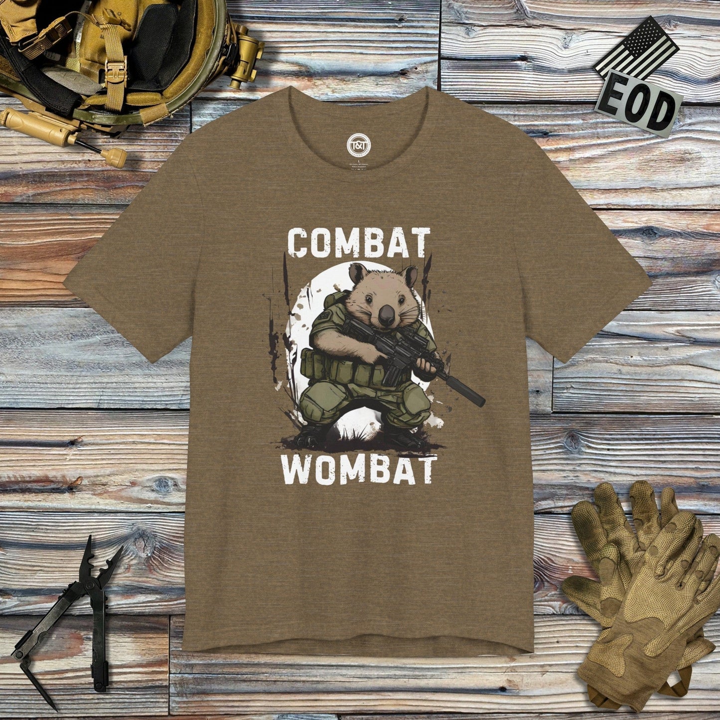 Tavern and Trail T-Shirt Combat Wombat T-Shirt Heather Olive / S