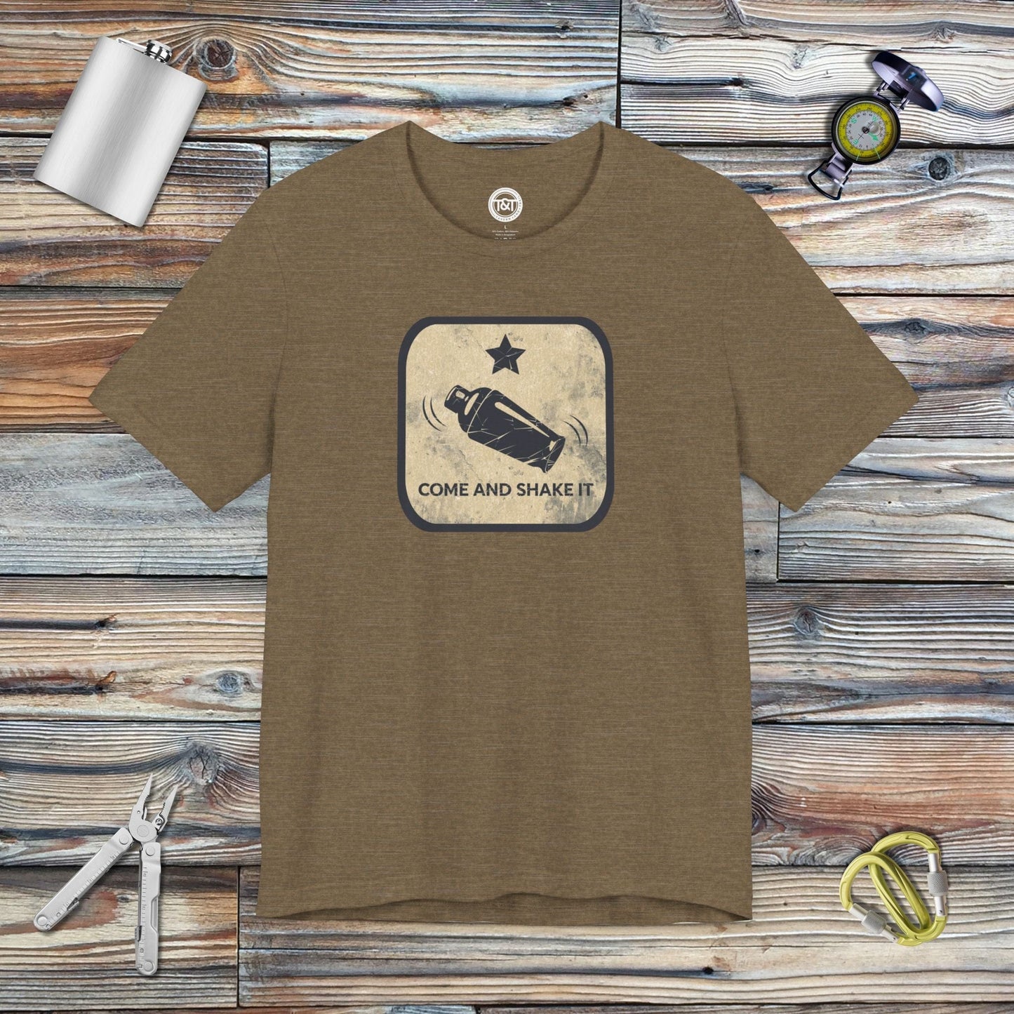 Tavern and Trail T-Shirt Come and Shake It (Gen 2 - Light) T-Shirt Heather Olive / S