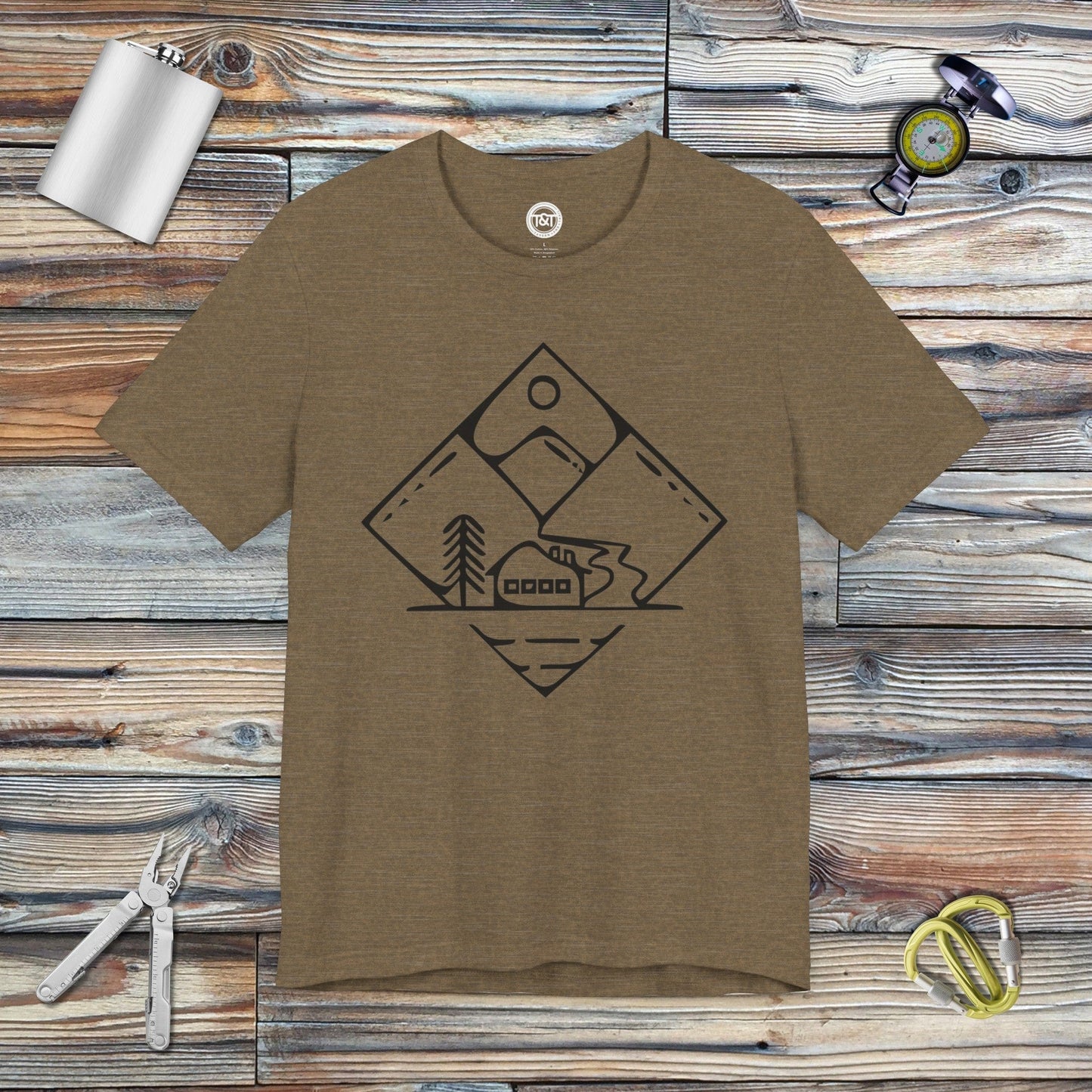 Tavern and Trail T-Shirt Diamond Trails (Gen 1) T-Shirt Heather Olive / S