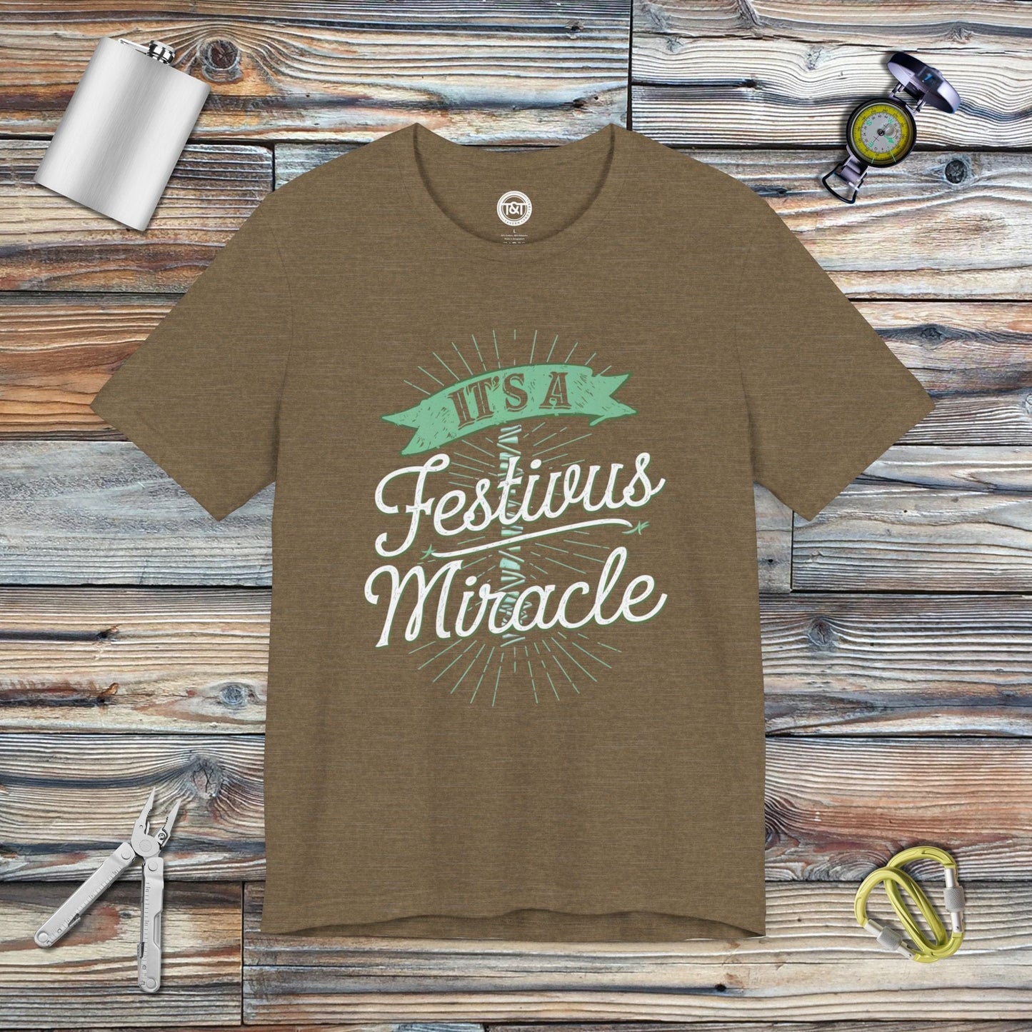 Tavern and Trail T-Shirt Festivus Miracle T-Shirt Heather Olive / S