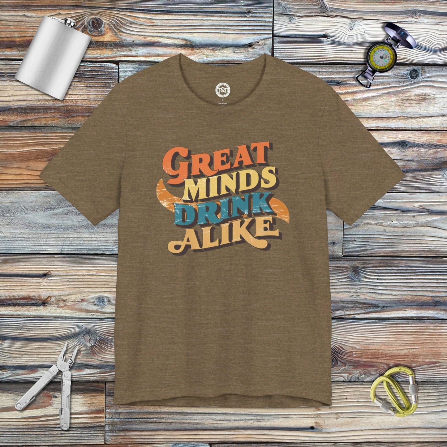 Tavern and Trail T-Shirt Great Minds T-Shirt Heather Olive / S