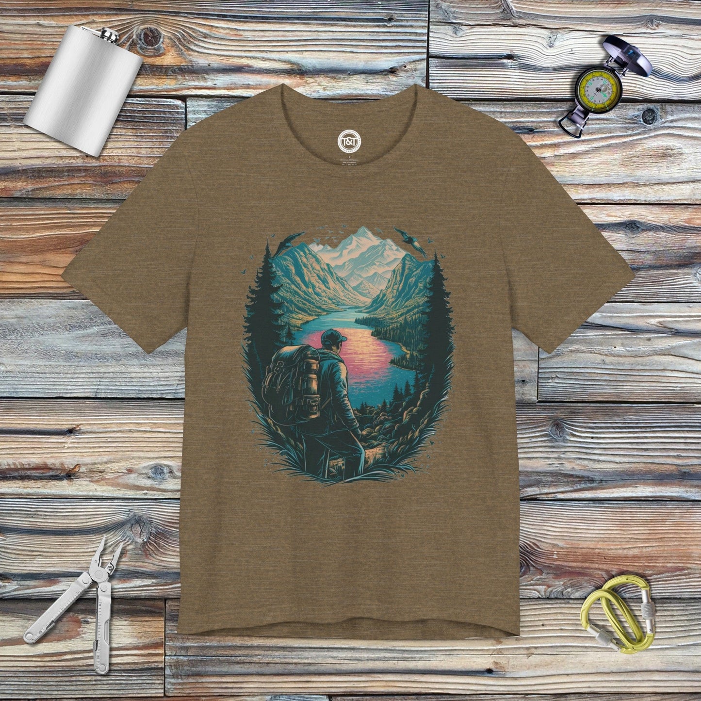 Tavern and Trail T-Shirt Hidden Lake T-Shirt Heather Olive / S