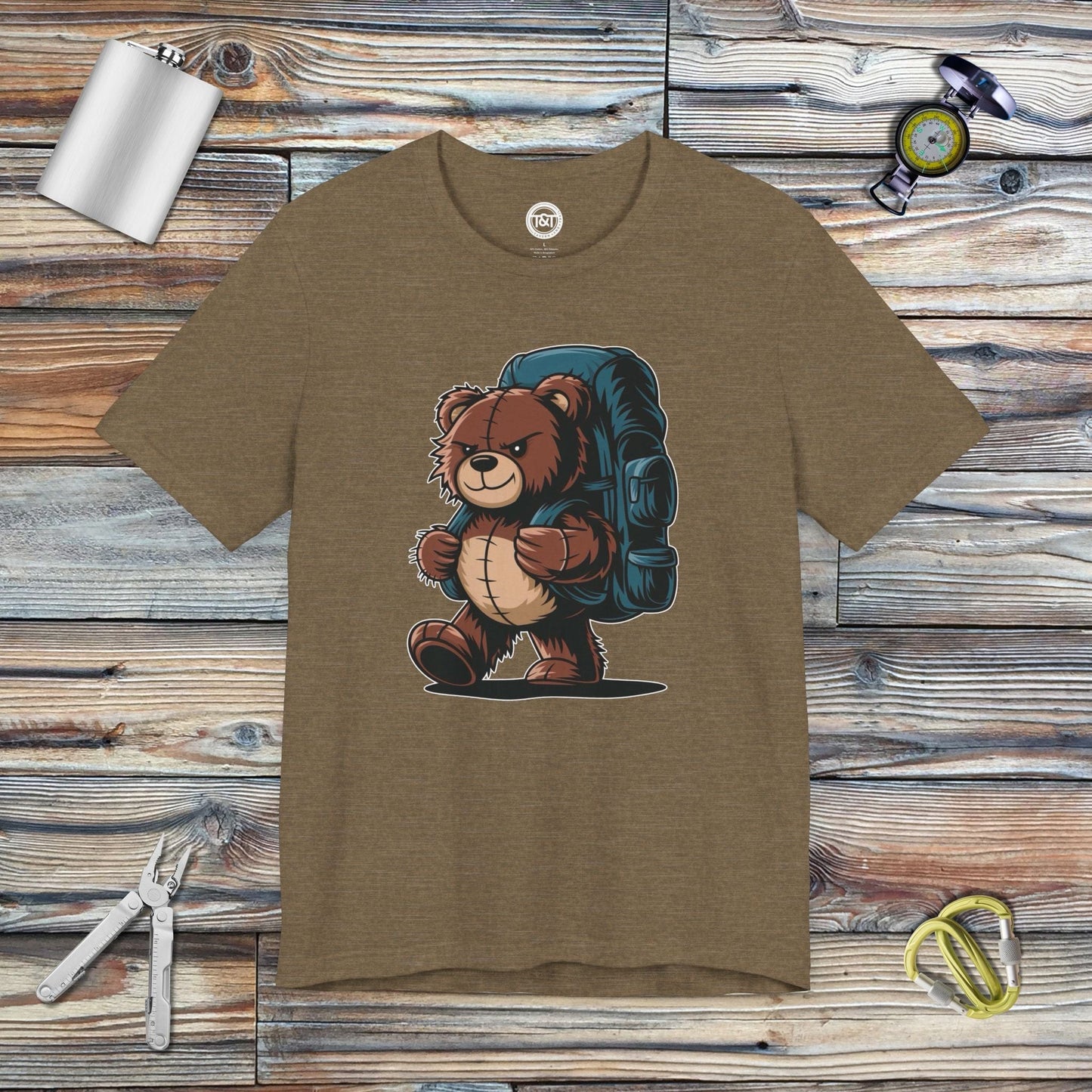 Tavern and Trail T-Shirt Hiking Teddy T-Shirt Heather Olive / S