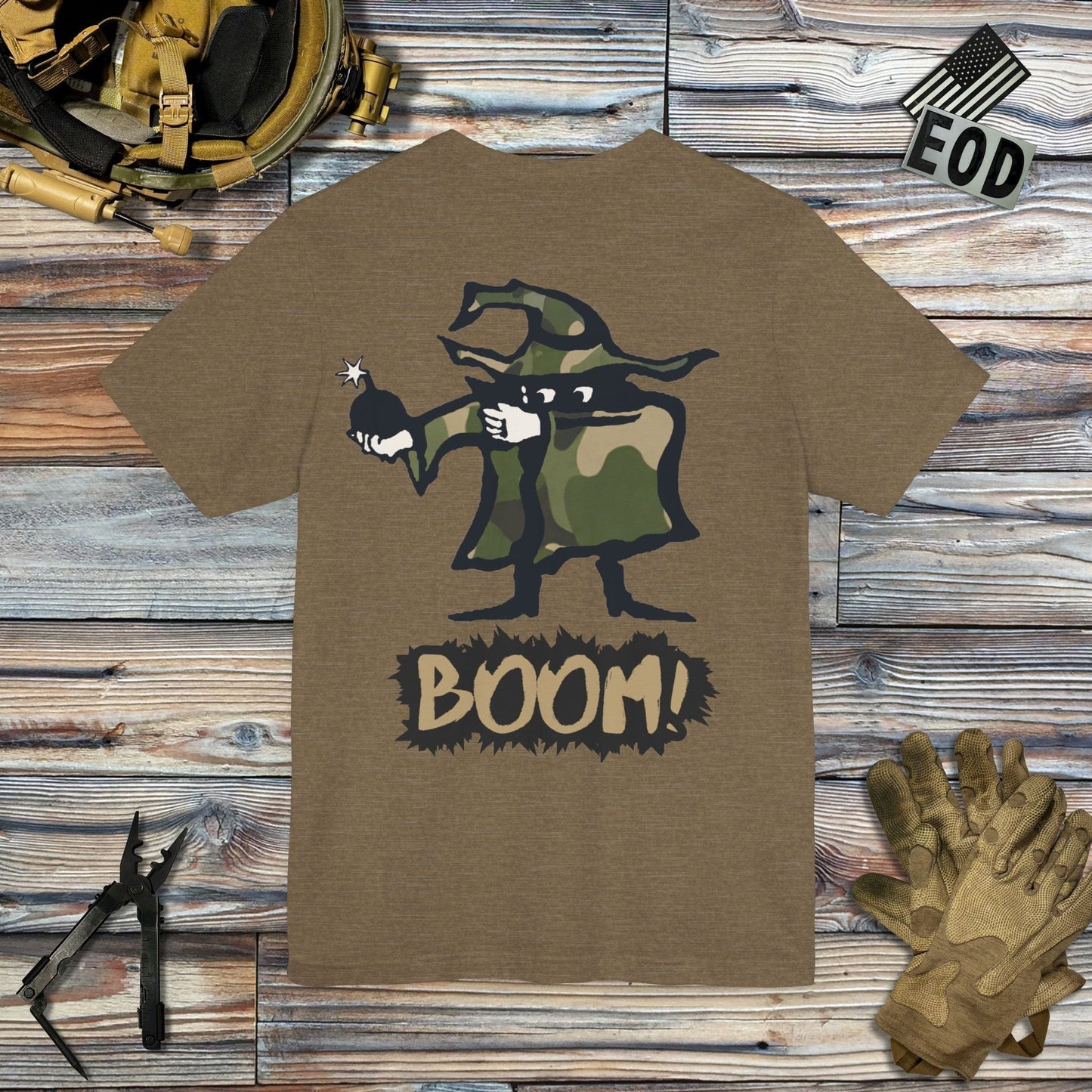 Tavern and Trail T-Shirt Mad Bomber - Boom! (Back Print) T-Shirt Heather Olive / S