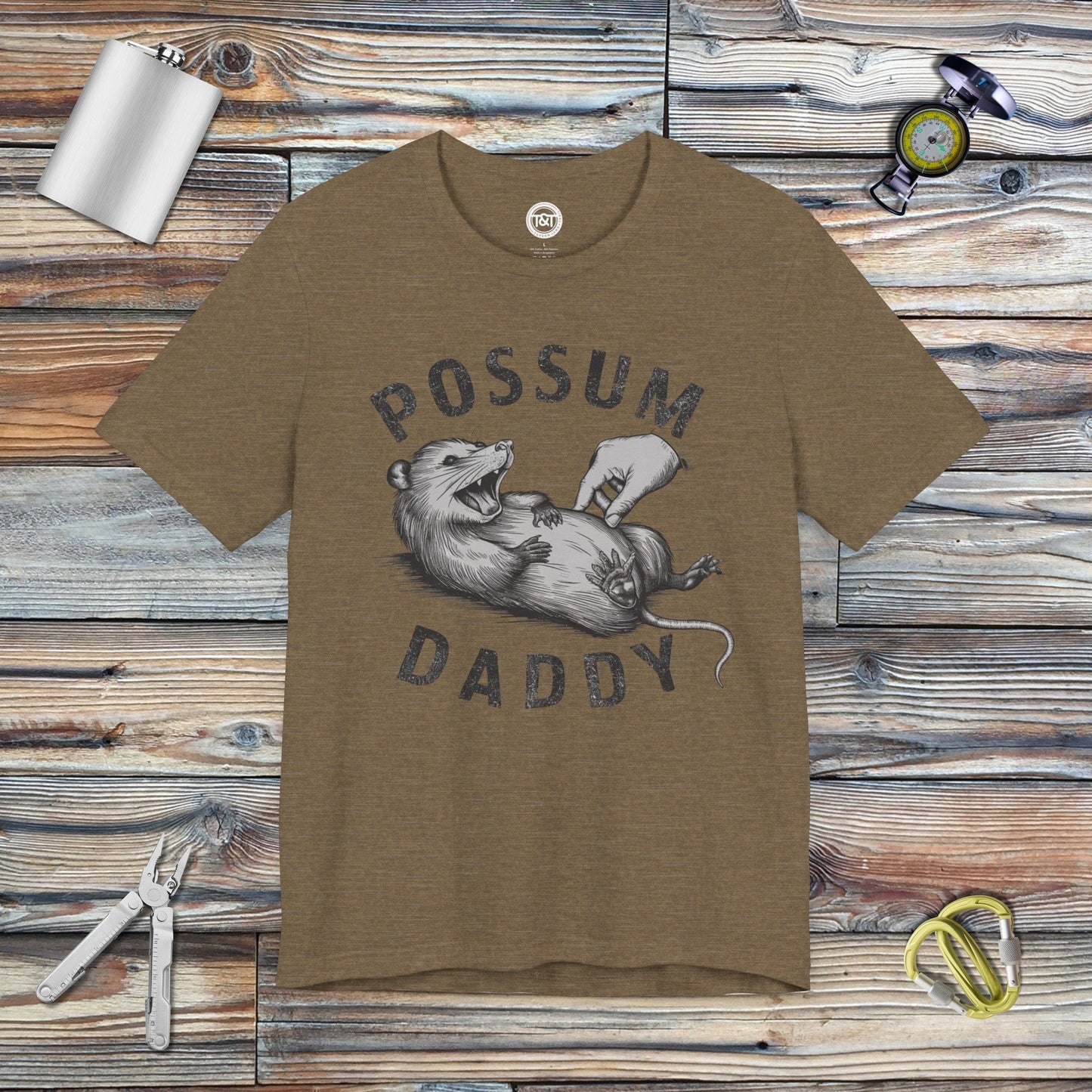 Tavern and Trail T-Shirt Possum Daddy T-Shirt Heather Olive / S