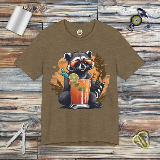 Tavern and Trail T-Shirt Racoon Highball T-Shirt Heather Olive / S