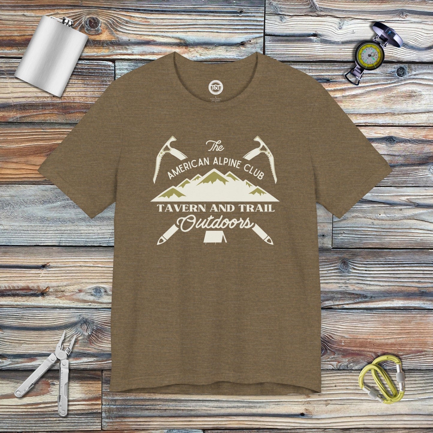 Tavern and Trail T-Shirt T&T Alpine Club T-Shirt Heather Olive / S