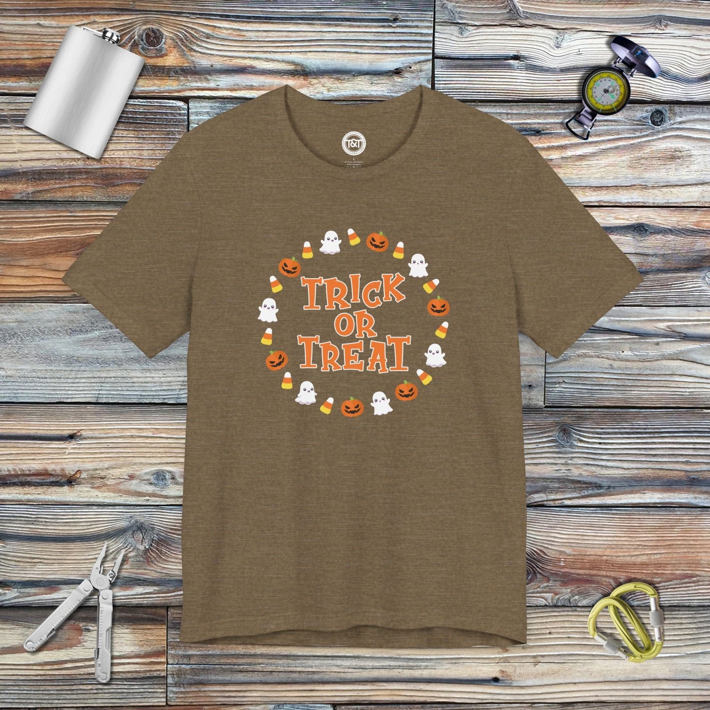 Tavern and Trail T-Shirt Trick or Treat (Gen 2) T-Shirt Heather Olive / S