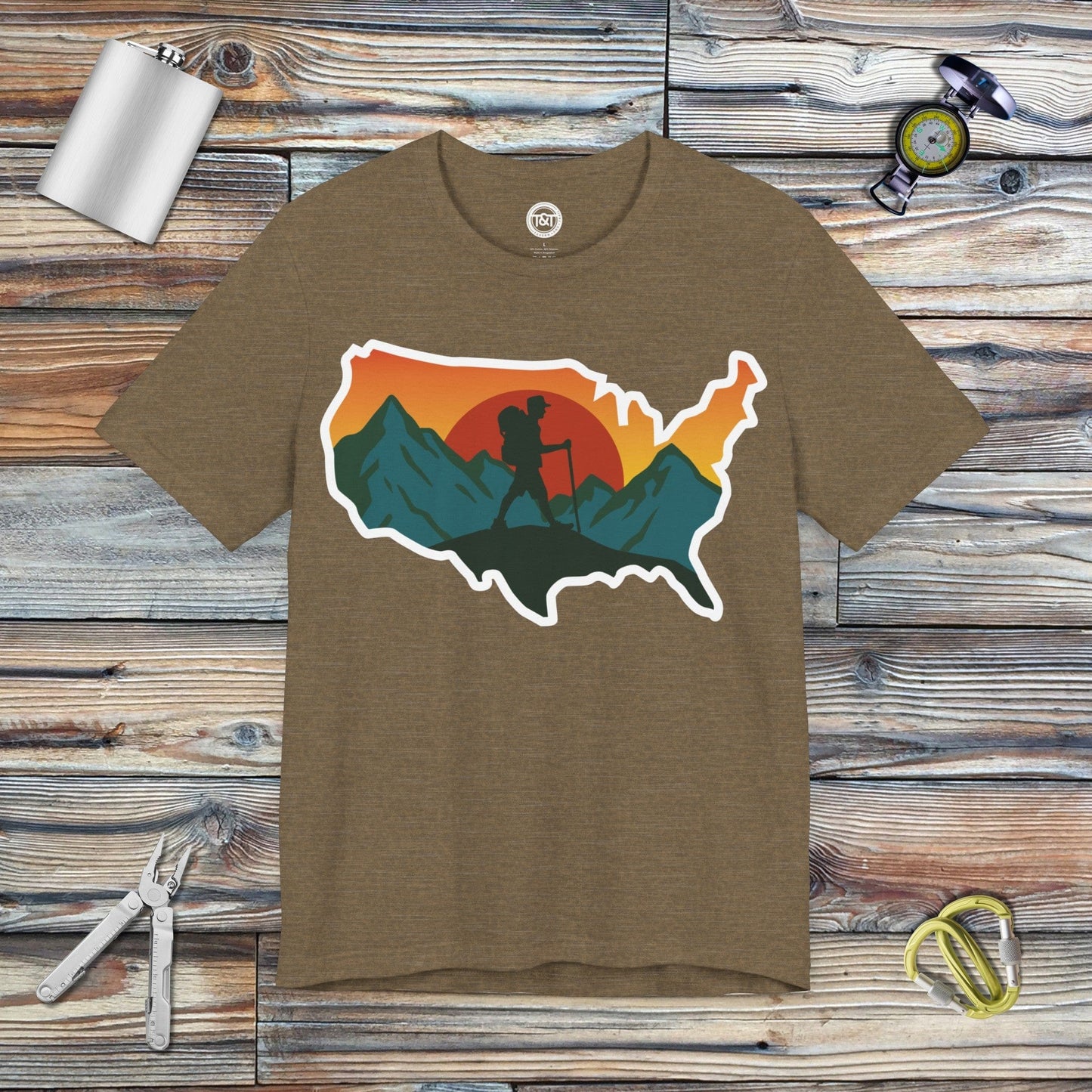 Tavern and Trail T-Shirt US Hiker T-Shirt Heather Olive / S