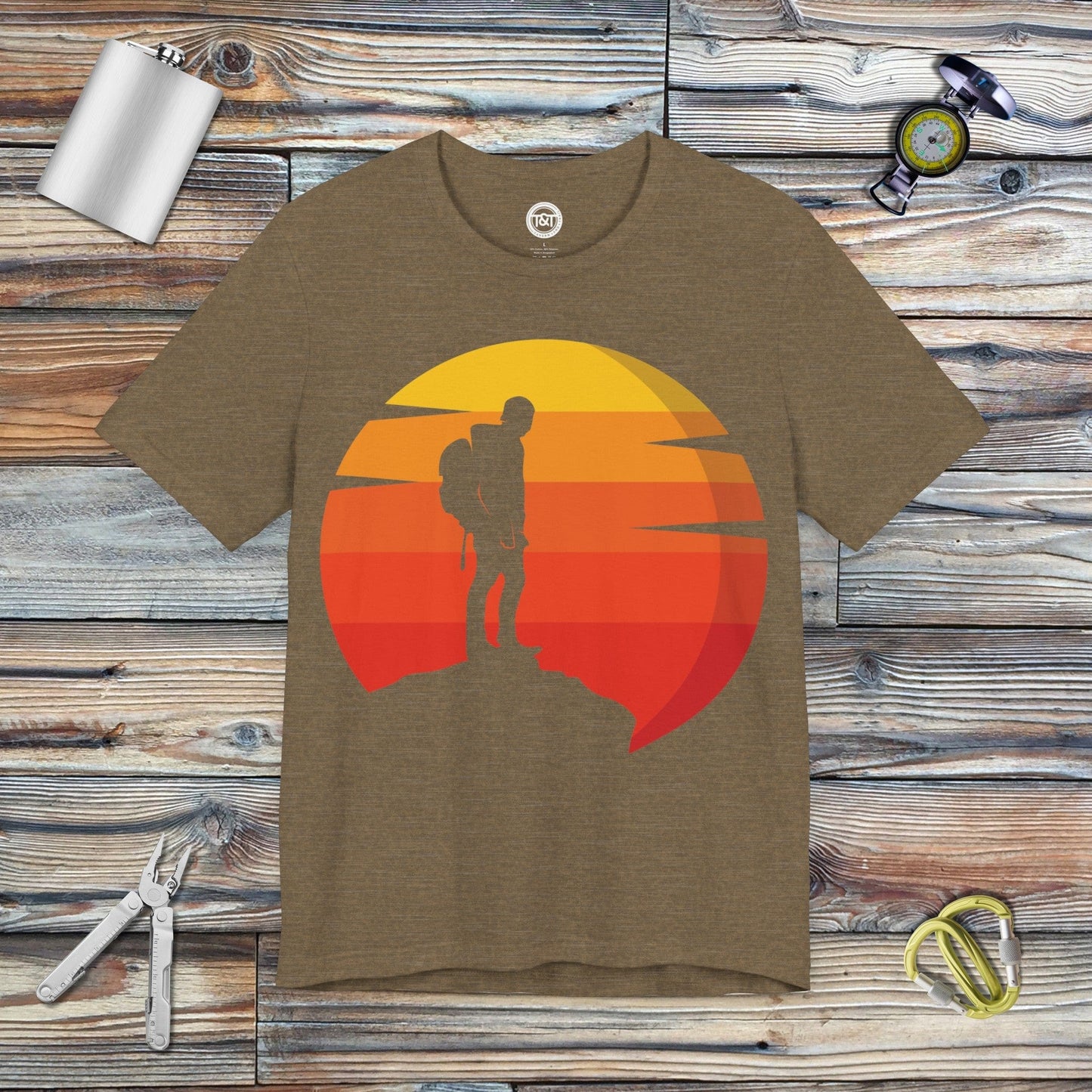 Tavern and Trail T-Shirt Vintage Hiker T-Shirt Heather Olive / S