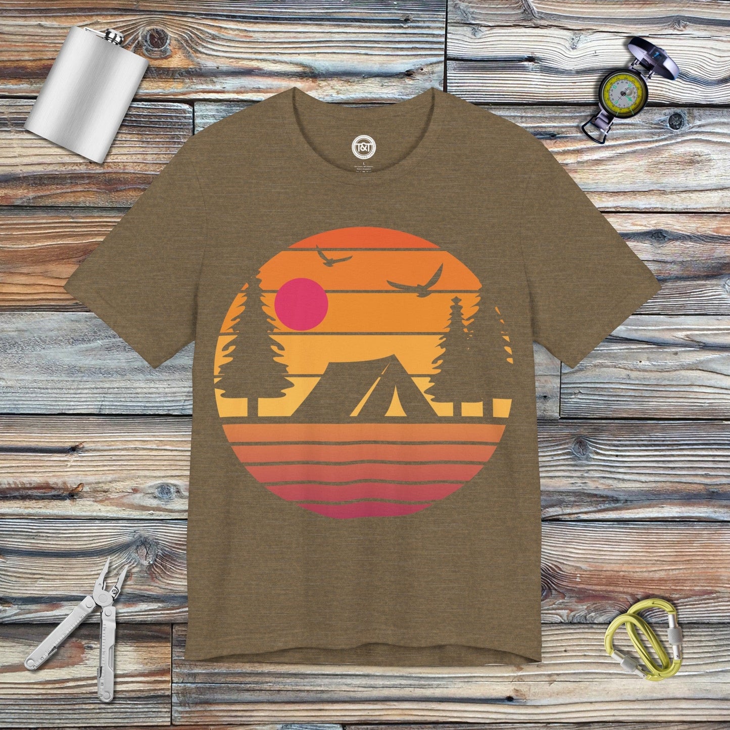 Tavern and Trail T-Shirt Vintage Tent T-Shirt Heather Olive / S