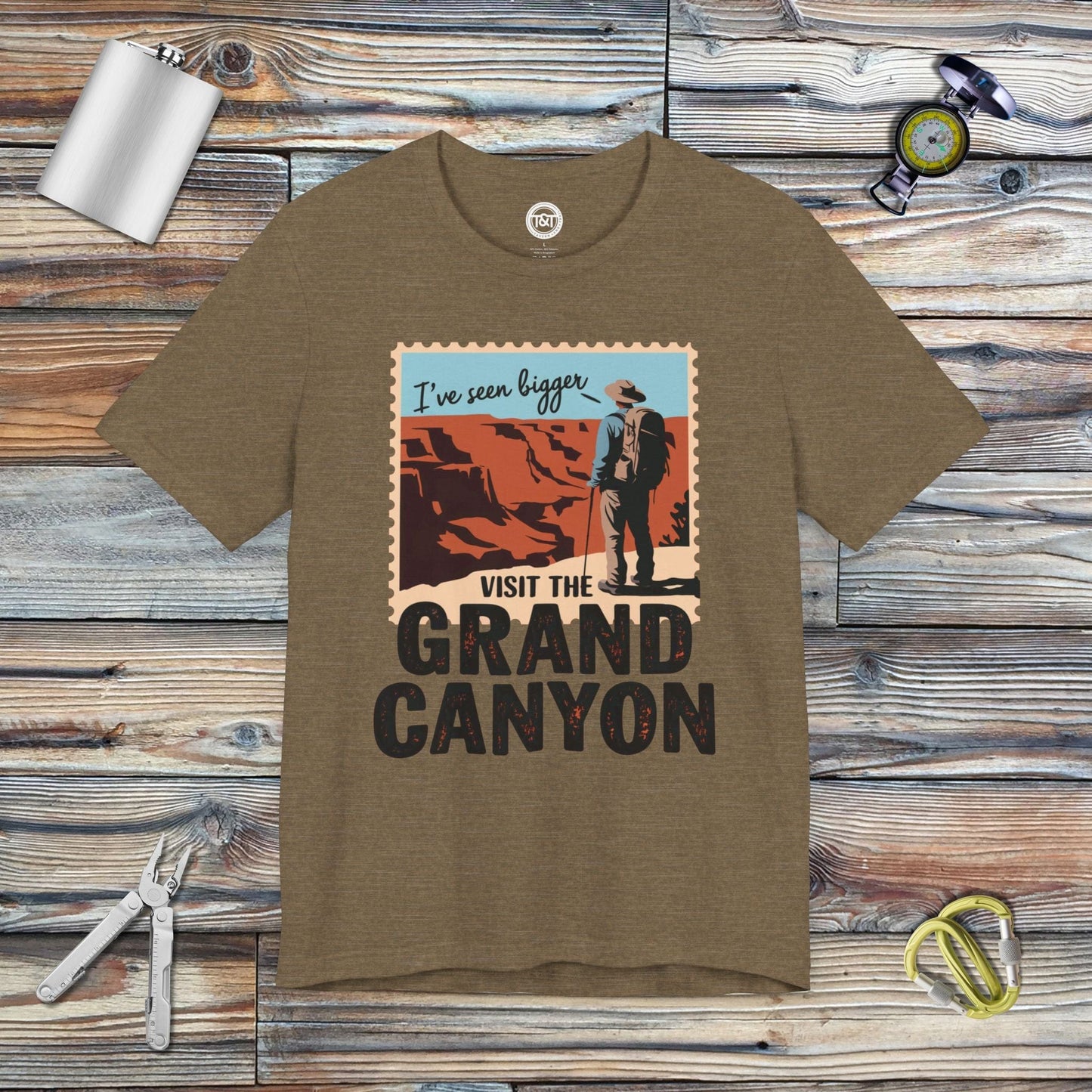 Tavern and Trail T-Shirt Visit the Grand Canyon T-Shirt Heather Olive / S