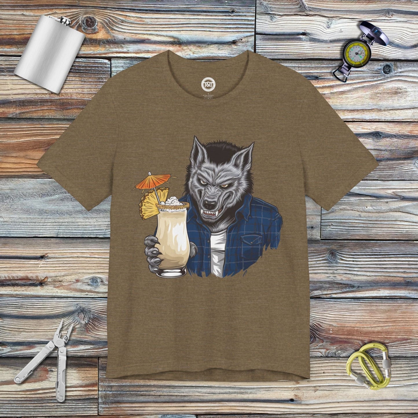 Tavern and Trail T-Shirt Werewolf of London T-Shirt Heather Olive / S