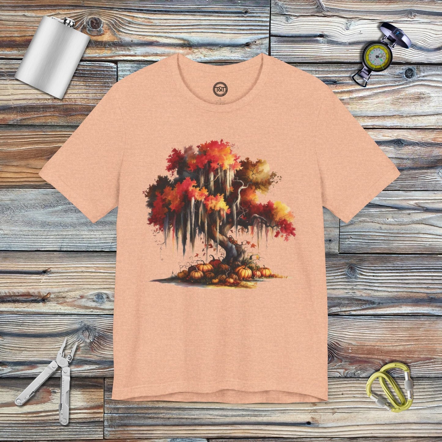 Tavern and Trail T-Shirt Autumn Tree T-Shirt Heather Peach / S