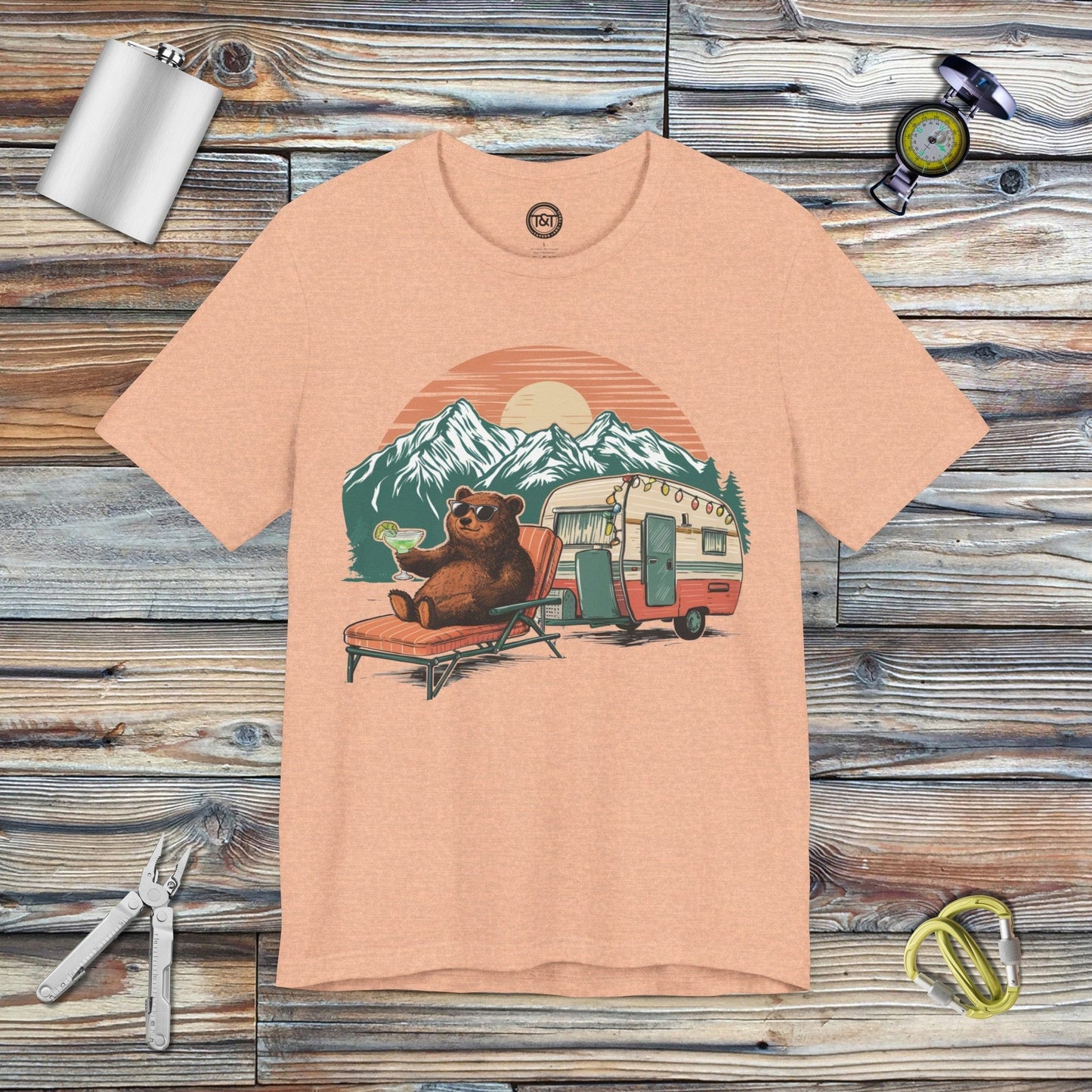 Tavern and Trail T-Shirt Bear Necessities T-Shirt Heather Peach / S