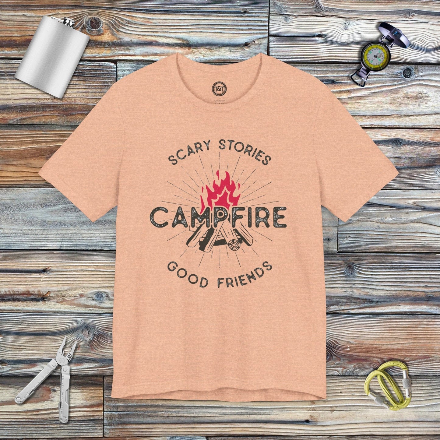 Tavern and Trail T-Shirt Campfire Tales T-Shirt Heather Peach / S