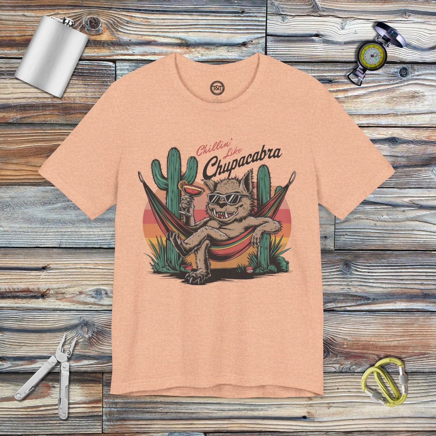 Tavern and Trail T-Shirt Chillin' Like Chupacabra T-Shirt Heather Peach / S